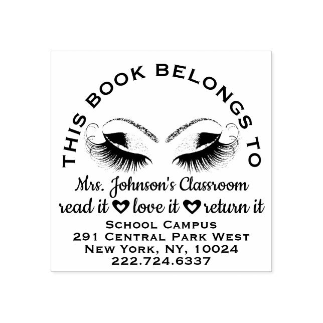 Tampons Encreurs Plaque de l'enseignant Étiquette Roses Adresse Nom (Impression)