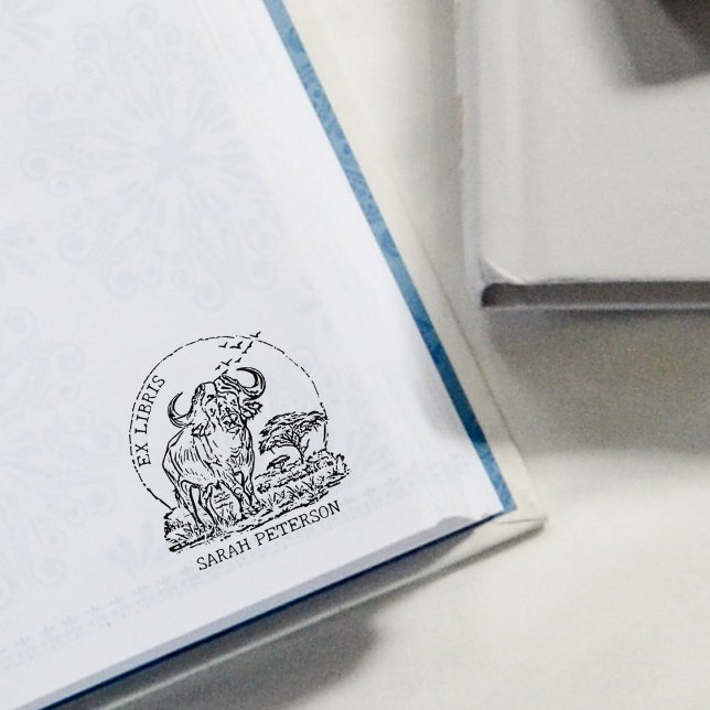 Tampons Encreurs Plaque d'enregistrement de Buffalo Ex Libris Afric (Créateur téléchargé)