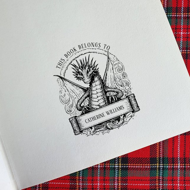 Tampons Encreurs Plaque d'enregistrement de nom personnalisé Dragon (Créateur téléchargé)