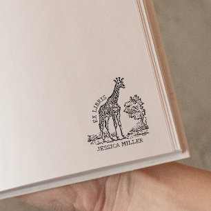 Tampons Encreurs Plaque d'enregistrement Giraffe Ex Libris personna