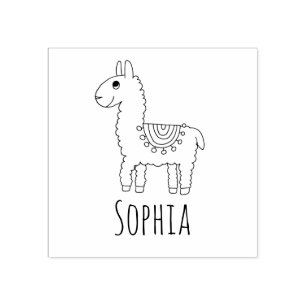Tampons Encreurs Plate-forme scolaire Girls Cute Rainbow Llama & Na