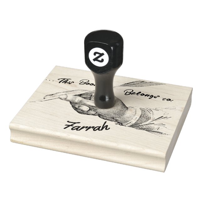 Tampons Encreurs Plume à main Nom écrit | Timbre encre de propriété (Tampon)
