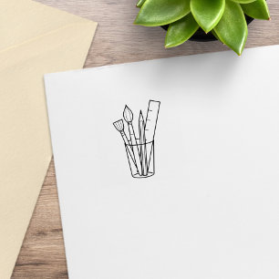 Tampons Encreurs Pochoir à pinceau Règle Artisanat Fournitures 2