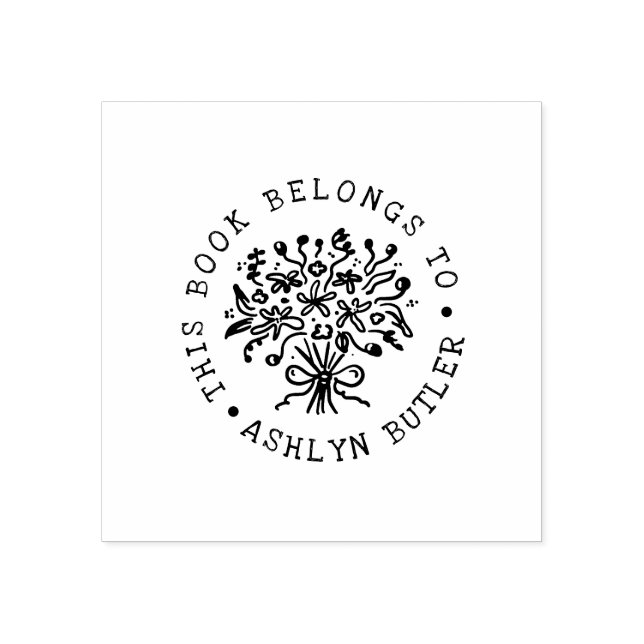 Tampons Encreurs Poignée à la main Bouquet Livre Plaque Timbre (Impression)