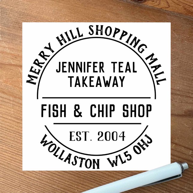 Tampons Encreurs Poisson & Chip Shop Timbre en caoutchouc (Créateur téléchargé)