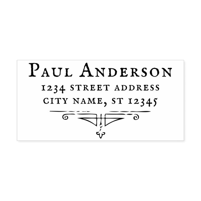 Tampons Encreurs Police antique + adresse de retour ornementale CC1 (Impression)