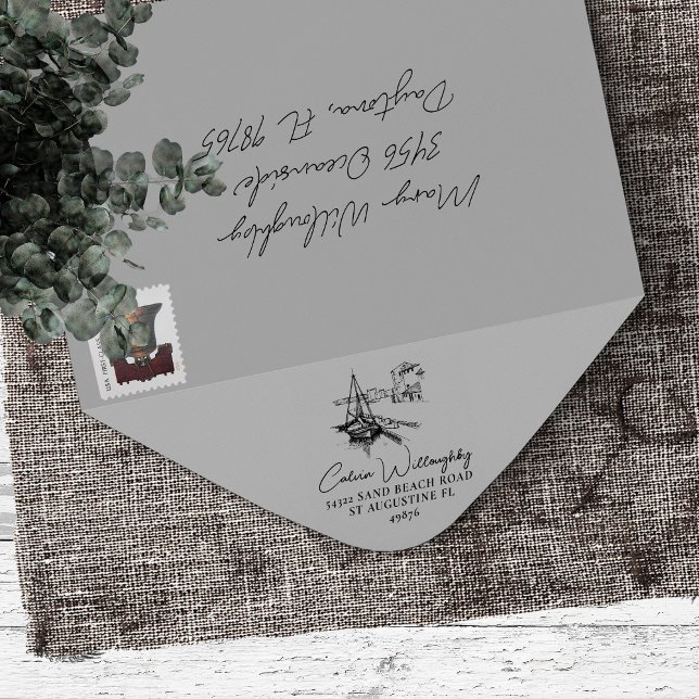 Tampons Encreurs Port de plaisance Nom de famille Adresse de retour (Créateur téléchargé)