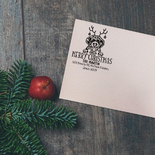 Tampons Encreurs Portugais Water Chien Noël Adresse de retour