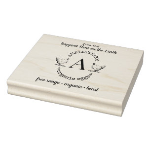 Tampons Encreurs Poulet fermier Hen Monogramme Oeufs Carton Personn