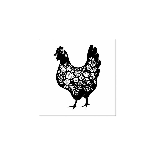 Tampons Encreurs Poulet floral (Impression)