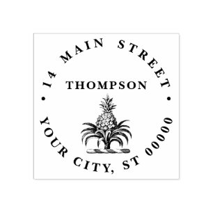 Tampons Encreurs Preppy Heraldic Ananas Crest Nom Adresse
