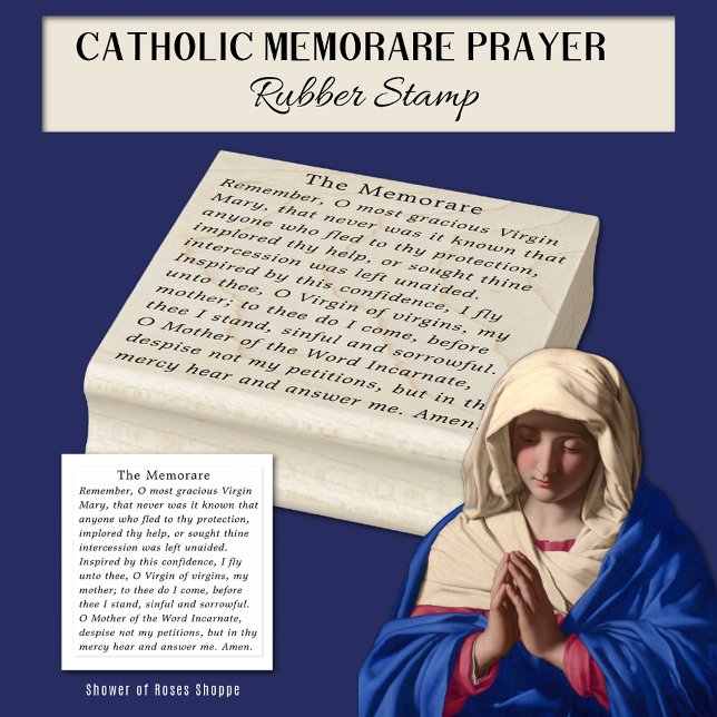 Tampons Encreurs Prière catholique traditionnelle Vierge Marie Memo (Traditional Catholic Memorare Prayer to the Blessed Virgin Mary Rubber Stamp)