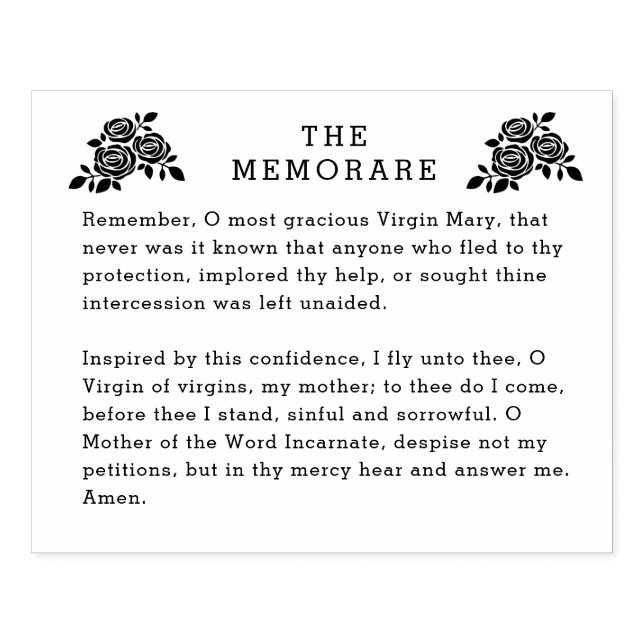 Tampons Encreurs Prière Mémoire Vierge Marie Roses catholiques (Impression)