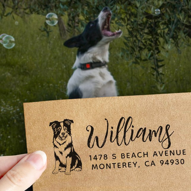 Tampons Encreurs Propriétaire de chien Border Collie Adresse de Ret (Créateur téléchargé)