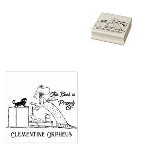 Tampons Encreurs Propriété Du Livre De La Bibliothèque De Cat Lady 