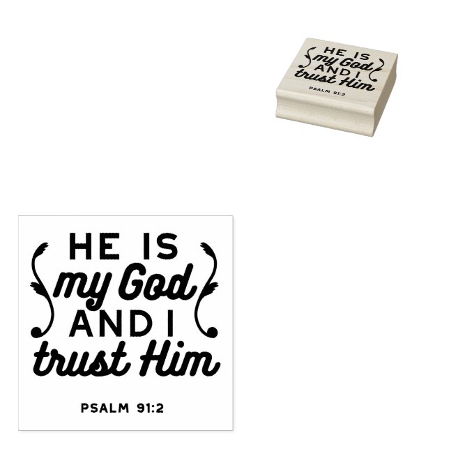 Tampons Encreurs Psalm 91:2 – Trust in God Christian Bible Verse (Tamponné)