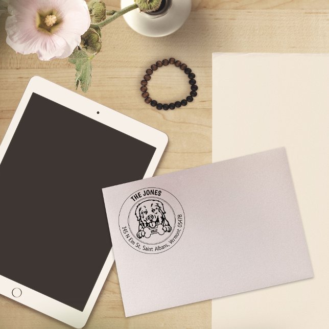 Tampons Encreurs Pyrénées Chien Retour Adresse Famille (Créateur téléchargé)