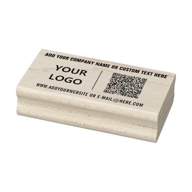 Tampons Encreurs QR Code Scan Custom Text and Logo Rubber Stamp (Tampon)