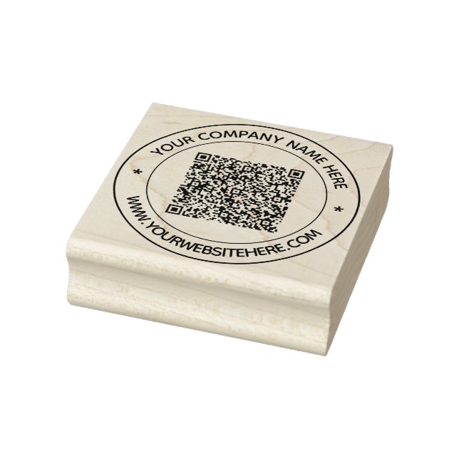 Tampons Encreurs QR Code Scan Info Nom Site Web Timbre d'entreprise (Tampon)