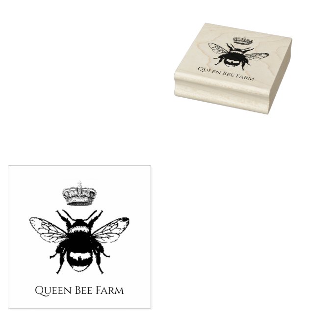 Tampons Encreurs Queen Bee Crown Farm Ou Apiary (Tamponné)