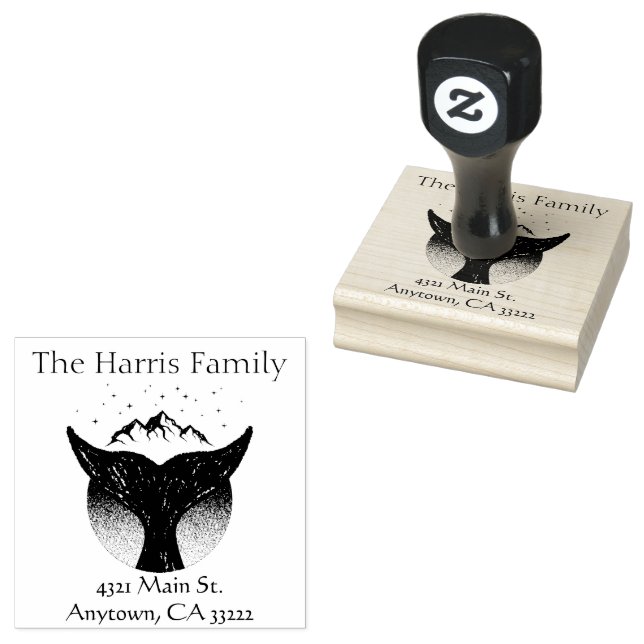 Tampons Encreurs Queue de baleine Silhouette personnalisée (Tamponné)