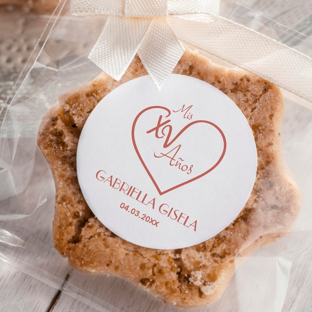 Tampons Encreurs Quinceañera Espagnol Moderne Coeur Fancy Calligrap (Créateur téléchargé)