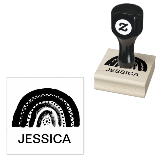 Tampons Encreurs Rainbow Cute Kids Aquarelle moderne (Tamponné)