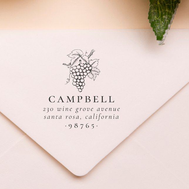 Tampons Encreurs Raisins Rustiques Nom de famille Adresse de retour (Créateur téléchargé)