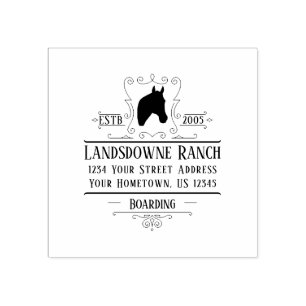 Tampons Encreurs Ranch Horse Head Silhouette Adresse de retour  