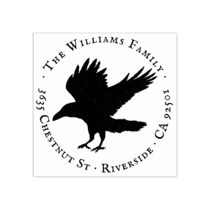 Tampons Encreurs Raven Bird Grunge Self-Inking Adresse de retour