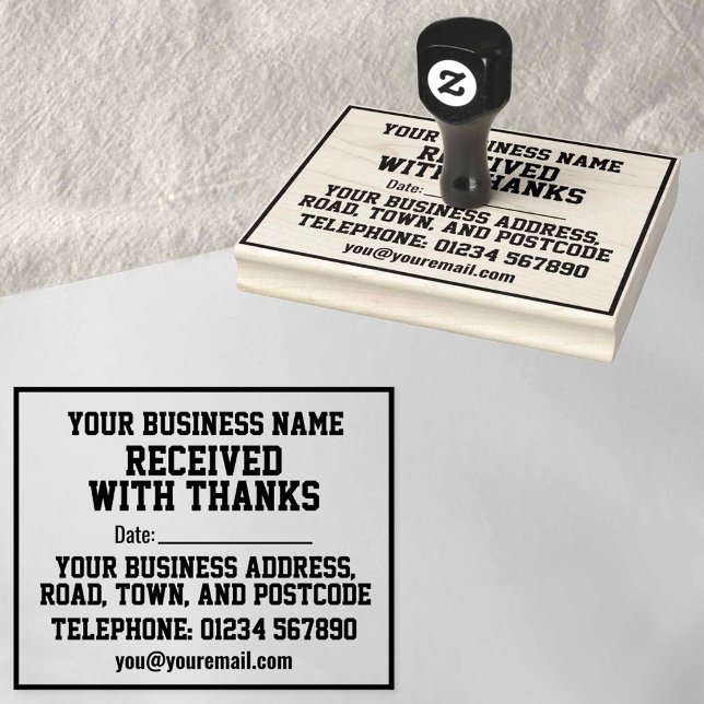 Tampons Encreurs Réçu avec remerciements avec nom, adresse et date (Créateur téléchargé)