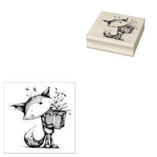 Tampons Encreurs Renard de Noël de dessin animé mignon
