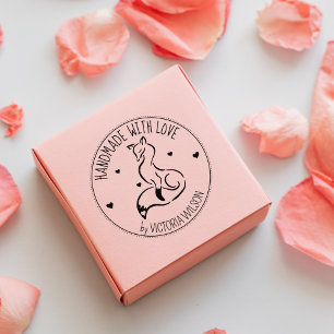 Tampons Encreurs Renard Élégant, Personnalisé À La Main Avec Amour,