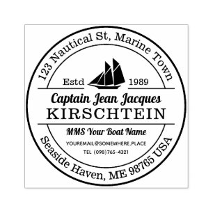 Tampons Encreurs Retour Adresse Captain Boat Yacht Nautical Marine
