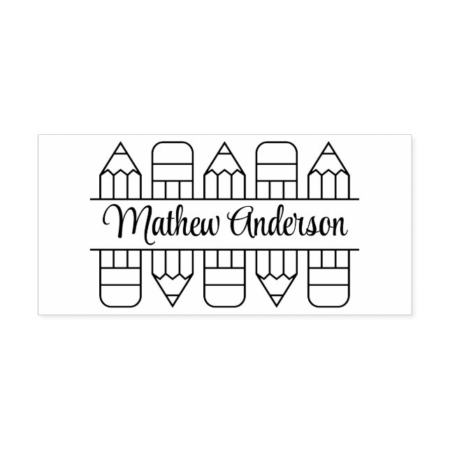 Tampons Encreurs Retour au thème des crayons scolaires (Impression)