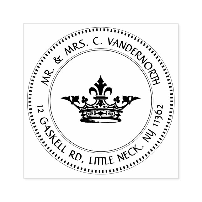 Tampons Encreurs Retourner l'adresse Timbre Vintage Médiéval Couron (Impression)