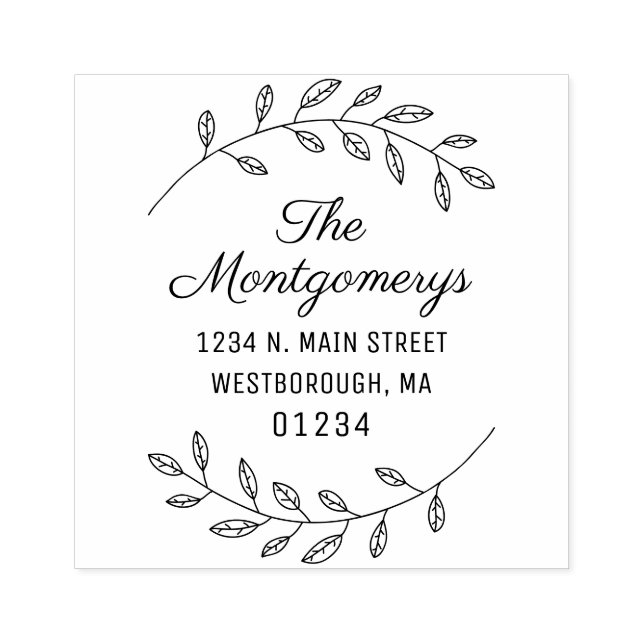 Tampons Encreurs Retourner le script d'adresse Botanique Créer votr (Impression)