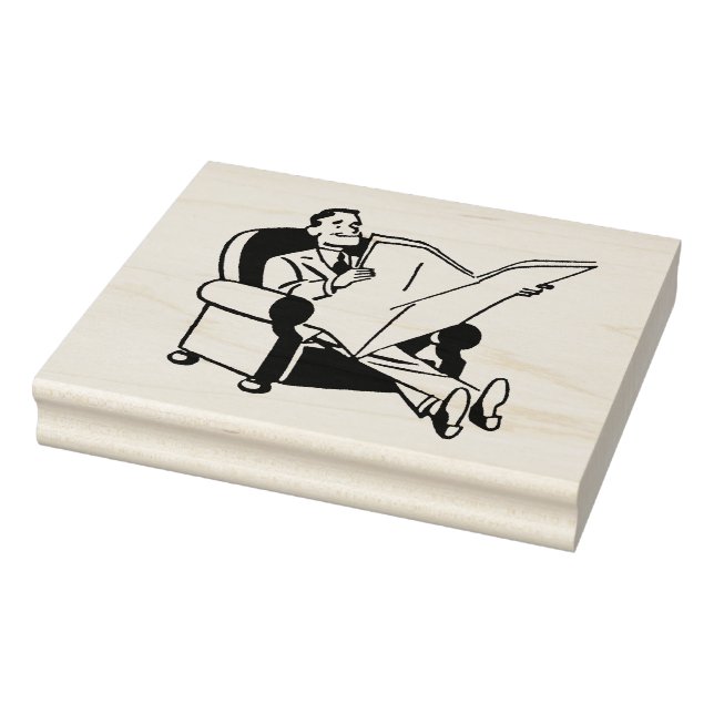 Tampons Encreurs Retro Man Lecture Journal Caoutchouc Art Timbre (Tampon)