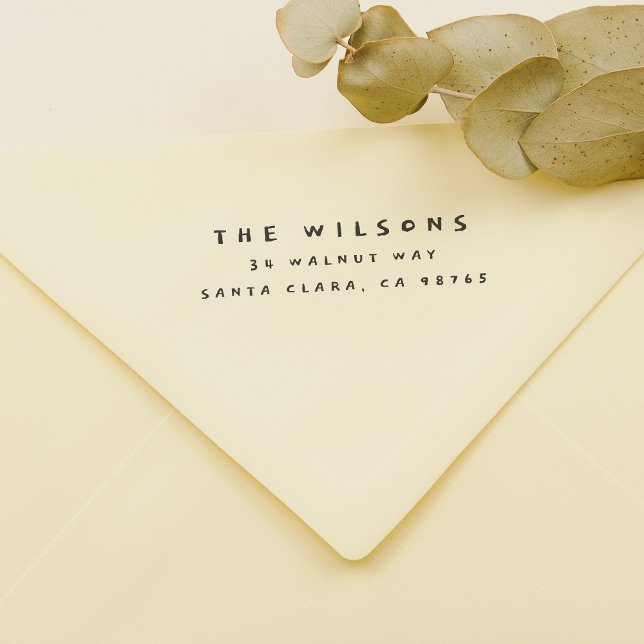 Tampons Encreurs Rétro Nom de famille manuscrit et adresse de retou (Rubber Stamp Mock-up)