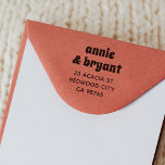 Tampons Encreurs Retro Super Couple Names Chic Boho Adresse de reto<br><div class="desc">Adresse de retour super timbres en bois ! Un timbre d'adresse d'inspiration rétro pour n'importe quel couple. Ce design personnalisé présente vos noms en lettres minuscules amusantes et funky, avec votre adresse personnelle ci-dessous en simple typographie sans serif. Parfait pour le courrier mariage, le carte de fin de année ou...</div>