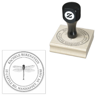 Tampons Encreurs Return Address Stamp Dainty Vintage Damselfly 