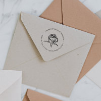 Rose Gold Floral Logo Adresse de retour Timbre