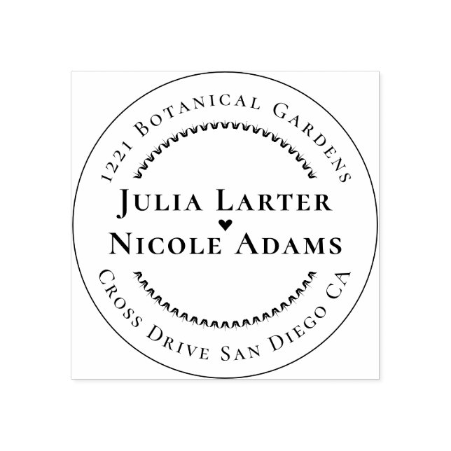 Tampons Encreurs Rose Vert Rose Pétales Fleurs Jardin Mariage (Impression)