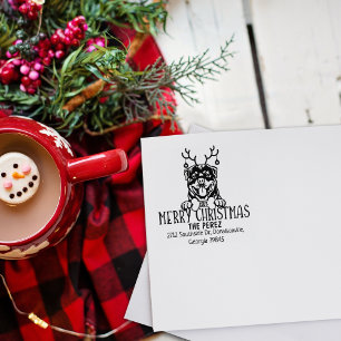 Tampons Encreurs Rottweiler Chien Joyeux Noël Adresse de retour