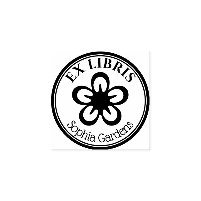 Tampons Encreurs Round Ex Libris - Motif Fleur (Impression)