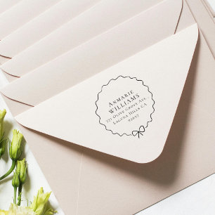 Tampons Encreurs Ruban Chic Romantique Adresse de Retour Rond