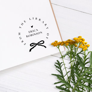 Tampons Encreurs Ruban Chic Rond Livre élégant de bibliothèque