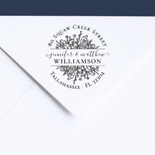 Tampons Encreurs Russe Fleurs sauvages mariés Couple Adresse de ret