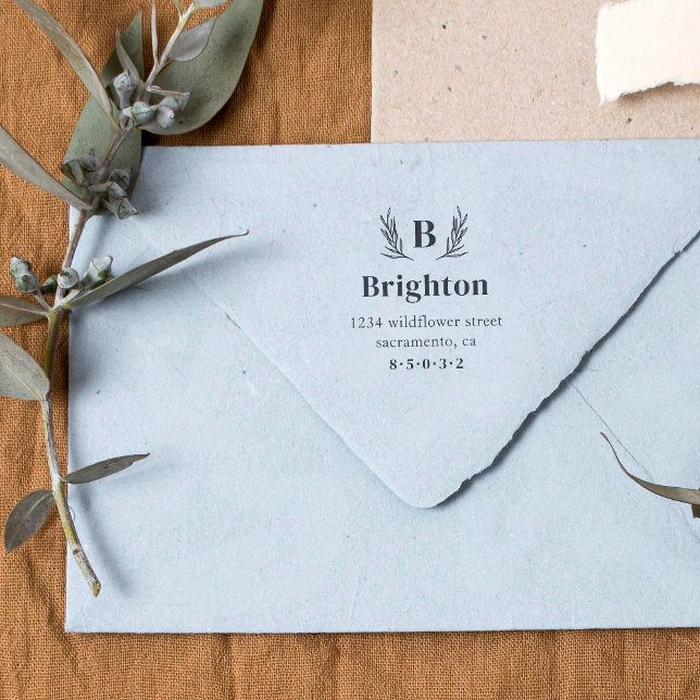 Tampons Encreurs Rustic Branches Monogram Adresse de retour (Créateur téléchargé)