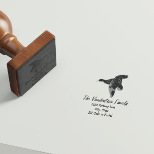 Tampons Encreurs Rustic Duck Hunt Sports Nom de famille Retour Timb